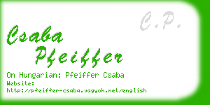 csaba pfeiffer business card